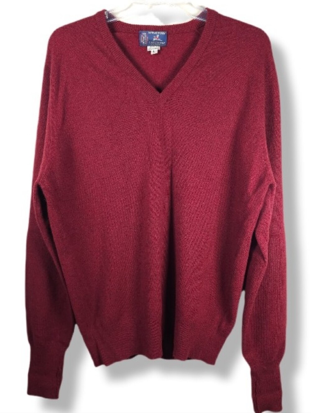 Vintage Kenneth Gordon Stratford British Cashmere V neck Sweater Size Large